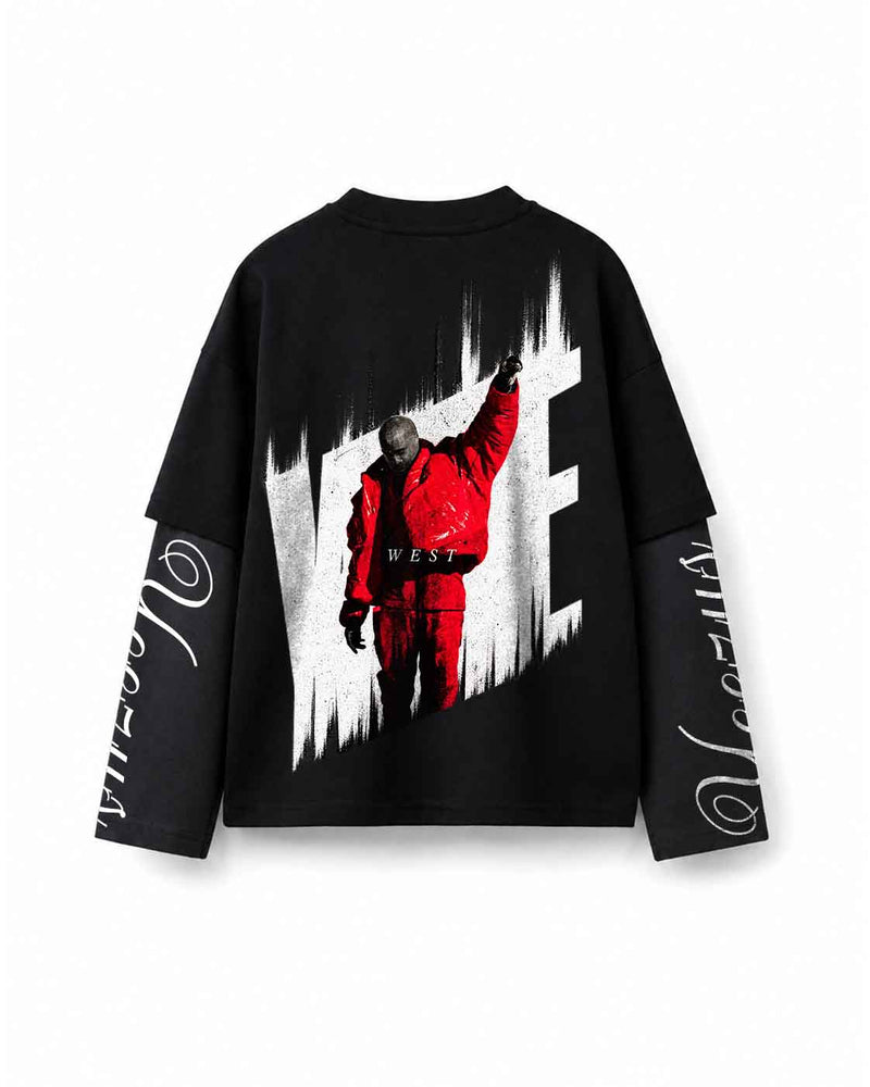 Yeezus Layered Waffle Long Sleeve