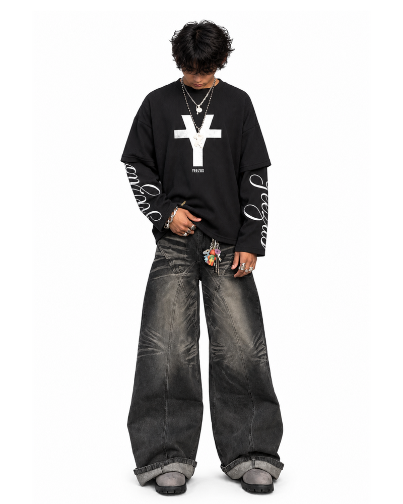 Yeezus Layered Waffle Long Sleeve Alternate