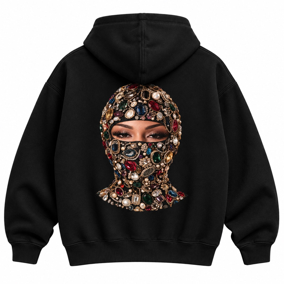 KARMAL Jeweled Veil Hoodie in black