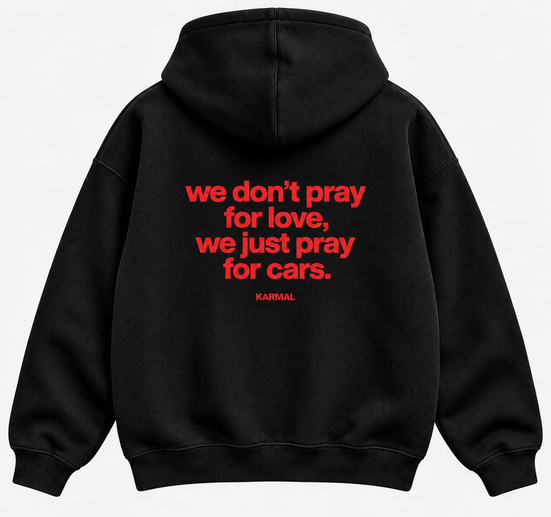 KARMAL Pray For Cars Hoodie in black